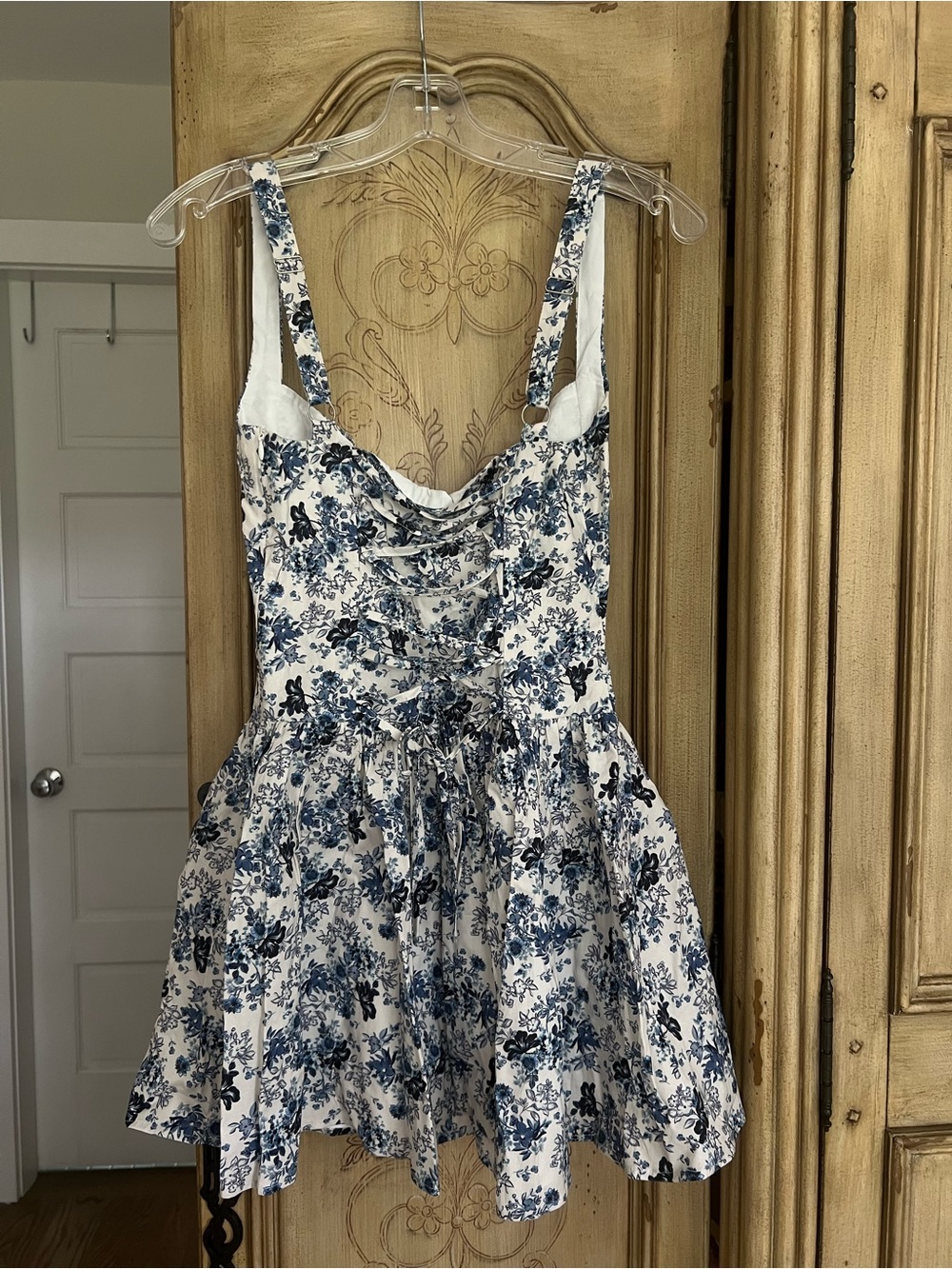 Peppermayo White and Blue Floral Mini Dress - Picture 4 of 6